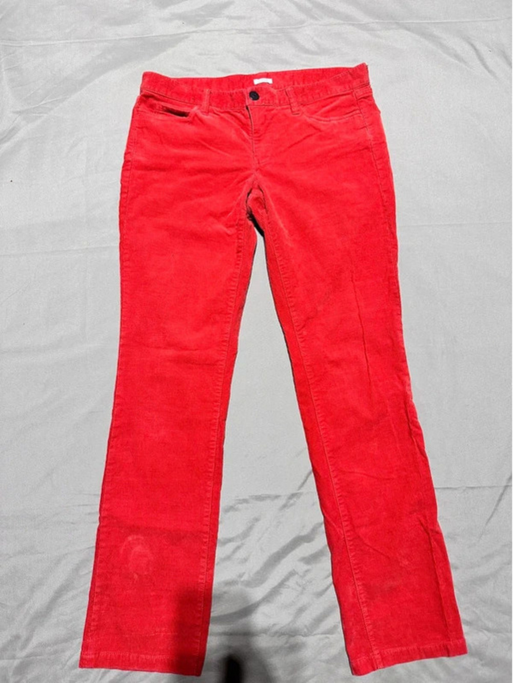 J.Crew Matchstick Women’s Corduroy Pants Size 30R Red Straight Leg Stretch (C16)